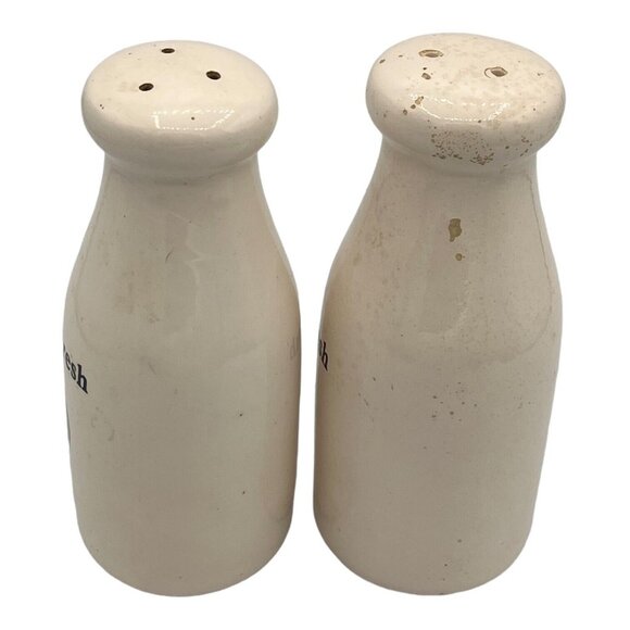 Vtg Milk Jug Rooster Ceramic Salt Pepper Shakers Red Basket Kitsch Kitchen Decor - Picture 7 of 12